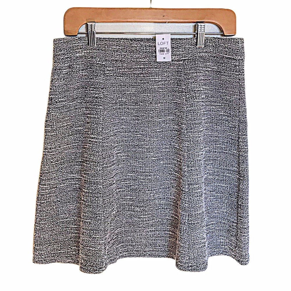 LOFT Gray Winter Cotton Boucle Circle Skirt Size Medium NEW WITH TAGS - Picture 2 of 8